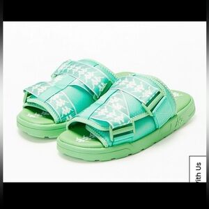 Kappa Green Slide Sandals